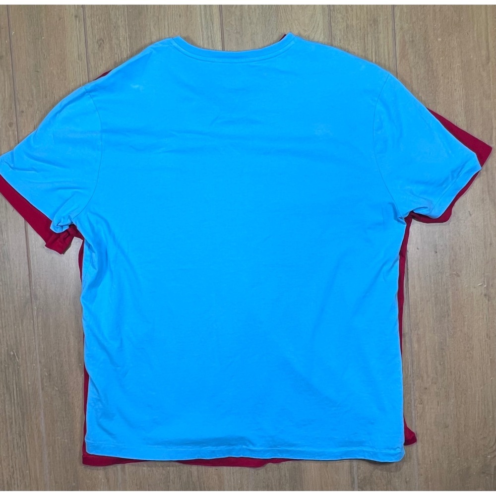 Polo Ralph Lauren Mens V-Neck T-Shirt 2 Pack Red Blue Pony Logo 710610676011 - Picture 13 of 14